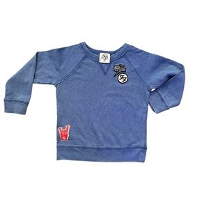 Blue Kids Sweatshirt with Foo Fighters Patches